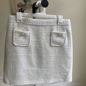 Cream Tweed Mini Skirt